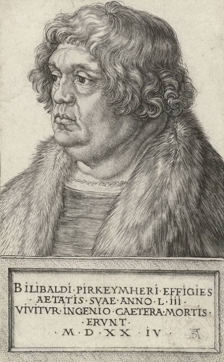 Willibald Pirckheimer, en un grabado de Alberto Durero de 1524.