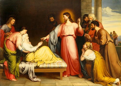 'La curación de la suegra de Pedro', cuadro de John Bridges (1818-1854).