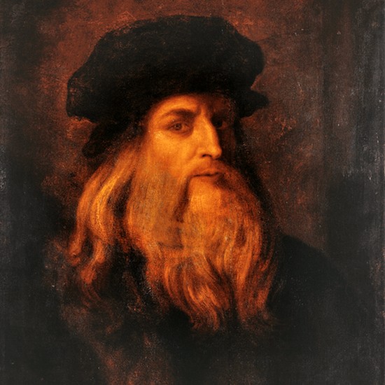 Autorretrato atribuido a Leonardo, en la Galeria degli Uffizi de Florencia.
