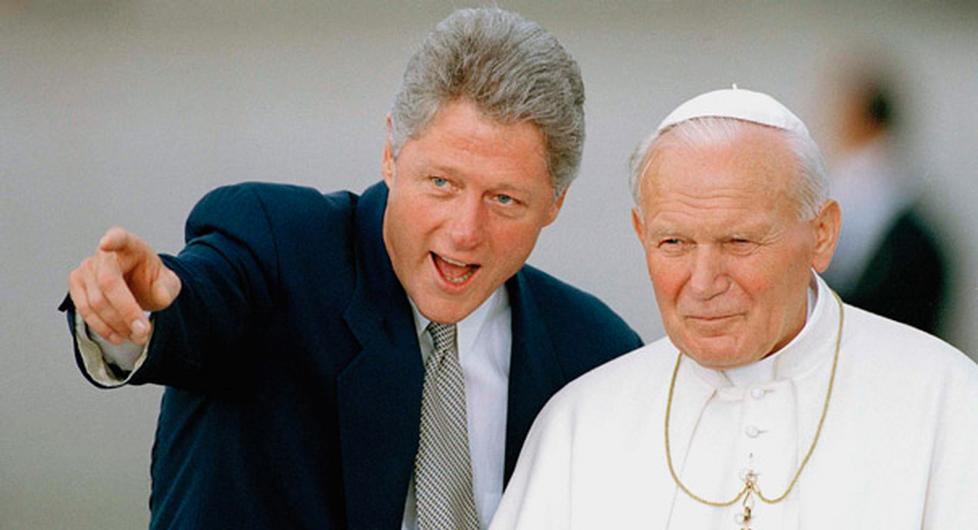 Juan Pablo II y Bill Clinton.