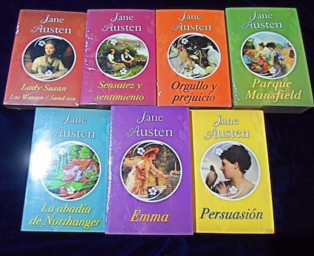 Las principales obras de Jane Austen: cubiertas.