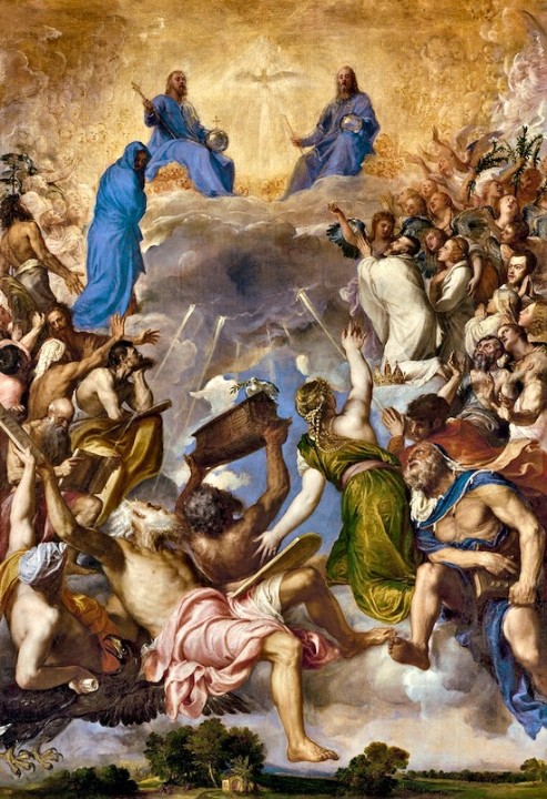 Una representación de 'La Gloria' por Tiziano (1551-1554). Fuente: Museo del Prado.