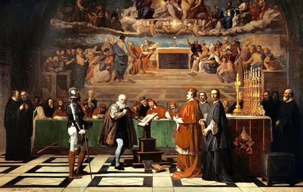 El juicio de Galileo, en un cuadro de Joseph-Nicolas Robert-Fleury (1797-1890).