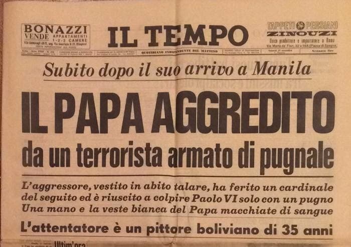 El periódico Il Tempo recogió el atentado contra Pablo VI