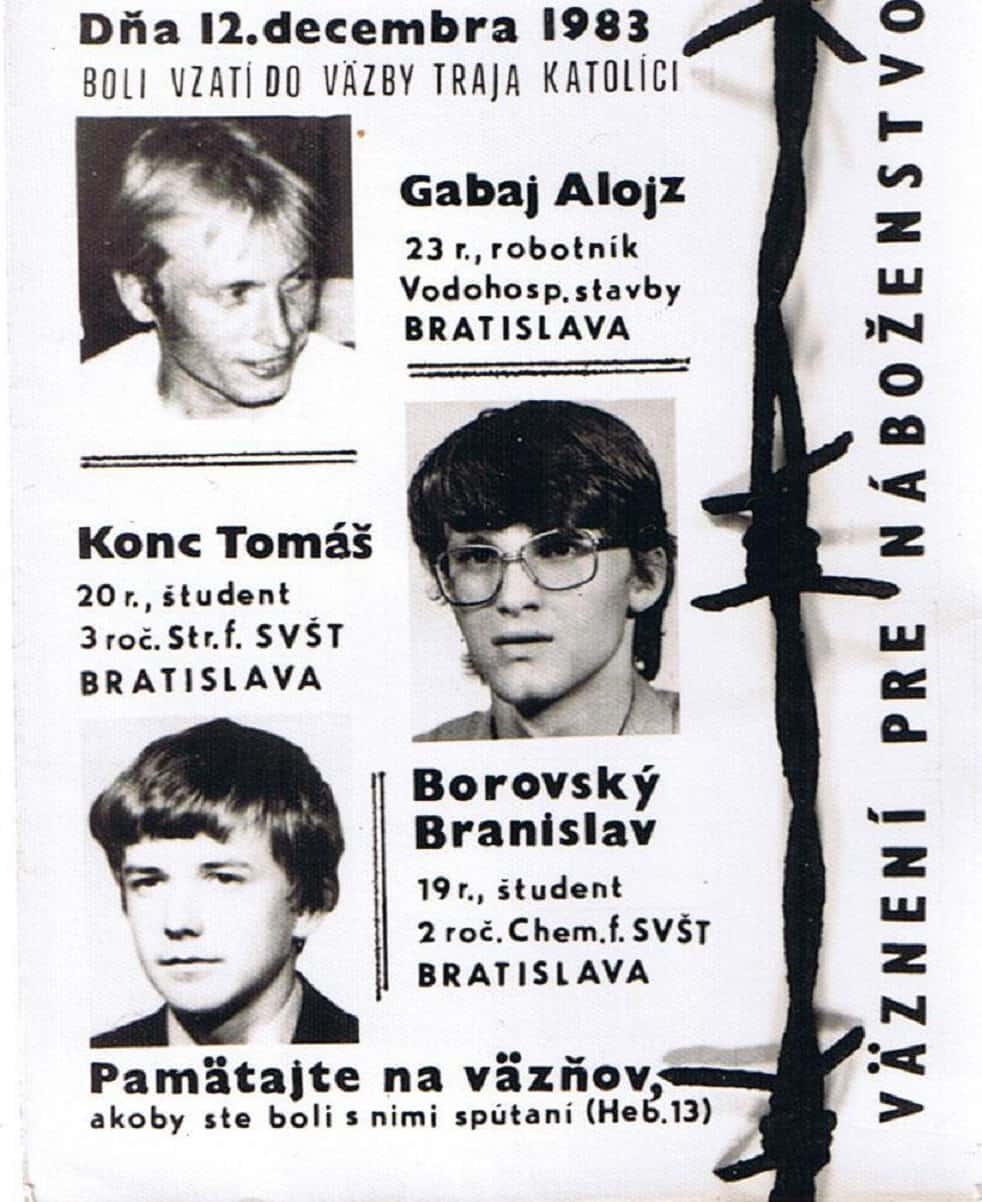 Cartel clandestino tras la encarcelación de Brano Borovsky