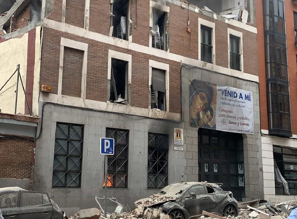 El edificio parroquial de La Paloma ha quedado completamente devastado por la explosión