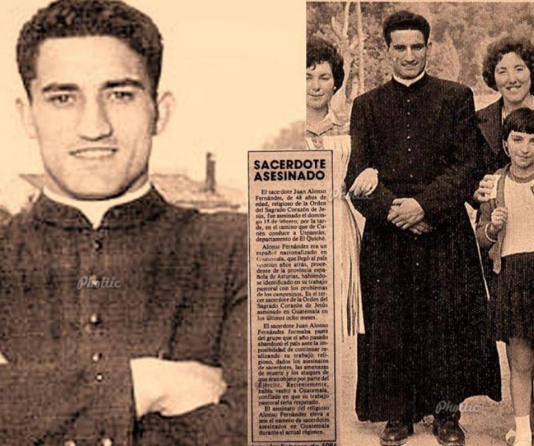 Juan Alonso Fernández en fotos de su juventud, en la prensa al ser asesinado en 1981