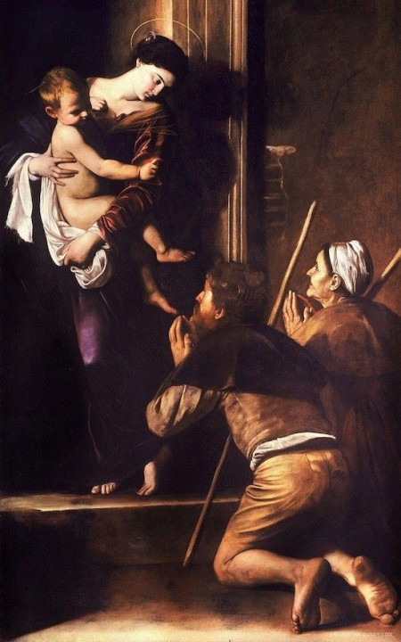 Madonna de los peregrinos de Caravaggio.