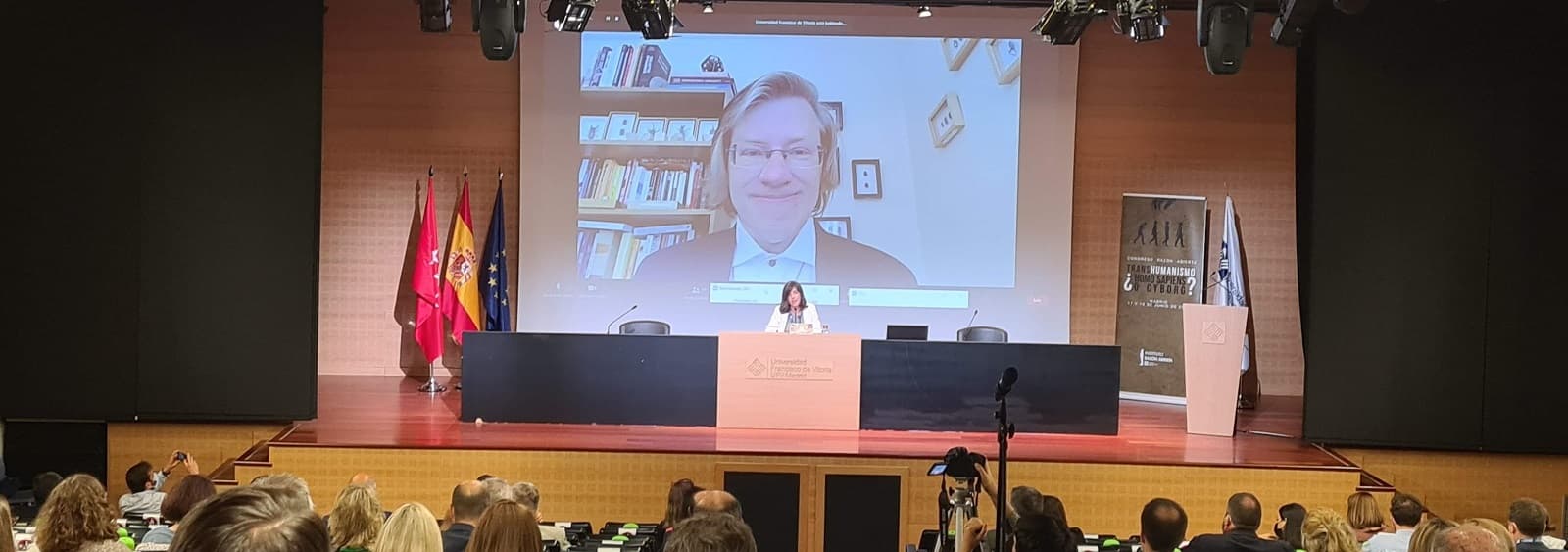 Conexión con Anders Sandberg en el congreso sobre transhumanismo del Instituto Razón Abierta de la UFV