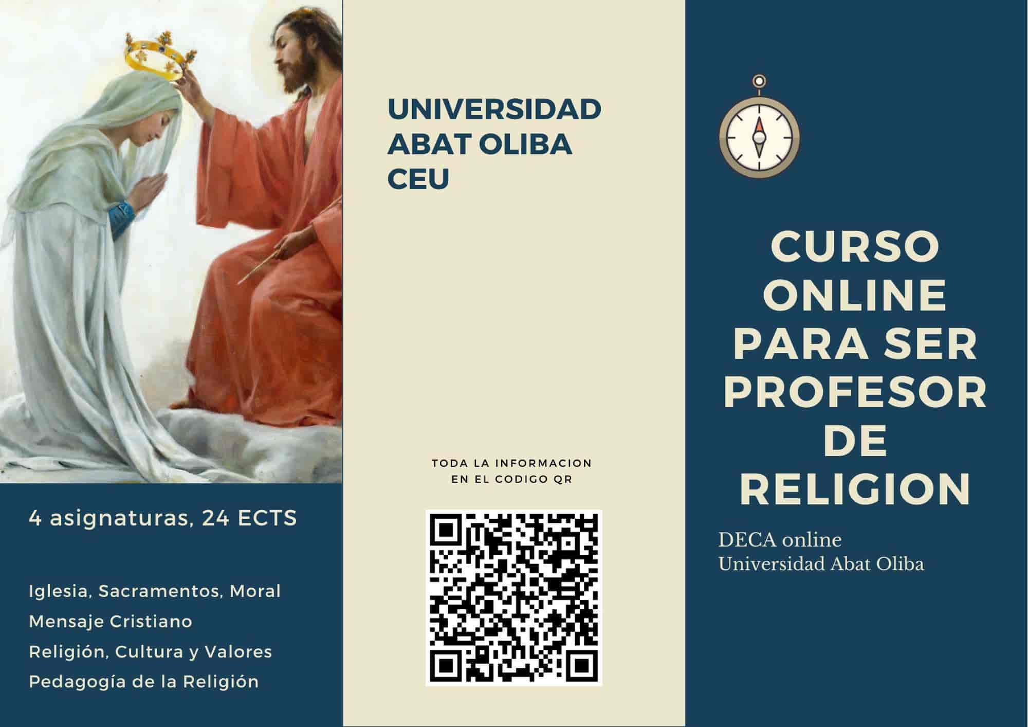 Curso DECA online para ser profesor de religión - créditos de Universidad Abat Oliba