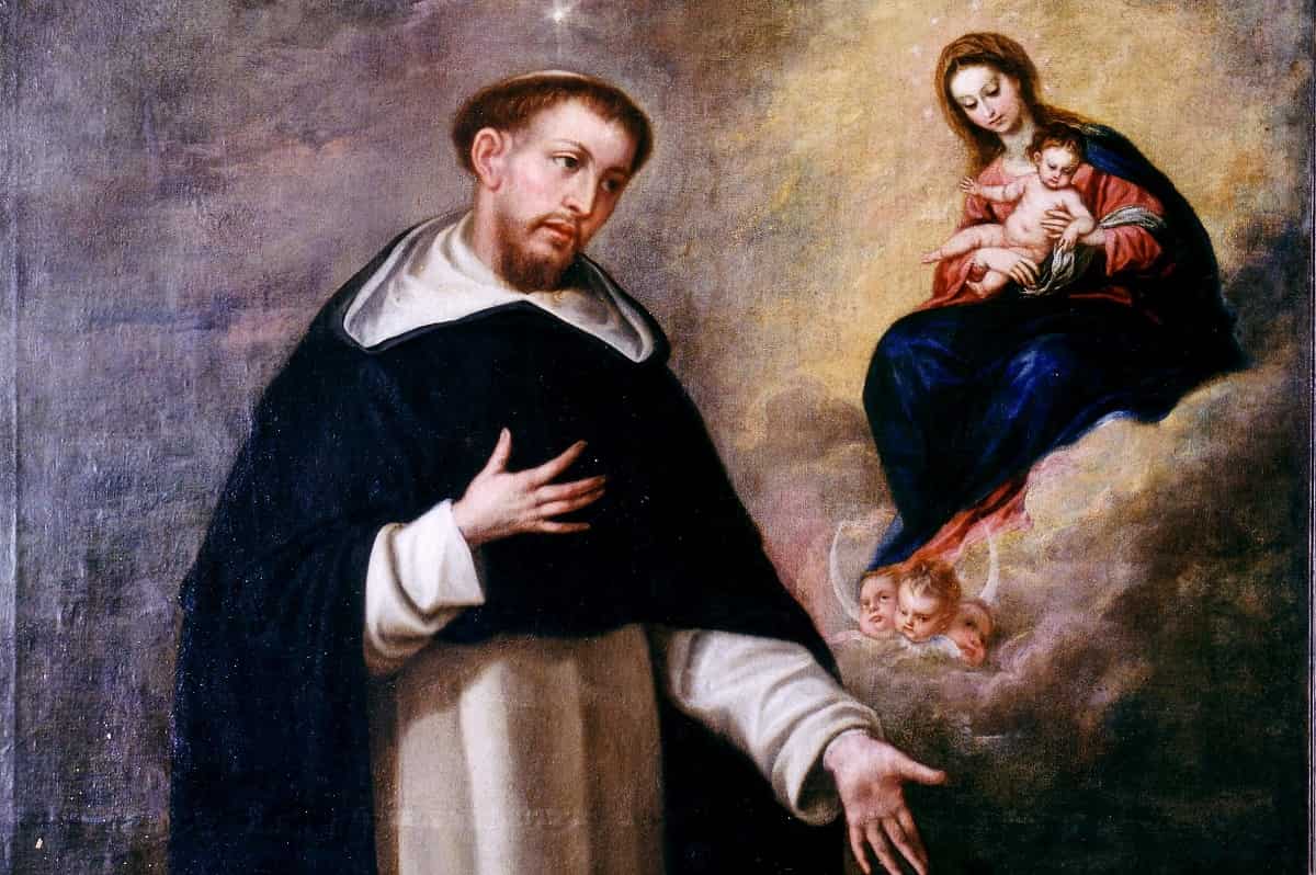 Santo Domingo de Guzmán, con la Virgen del Rosario
