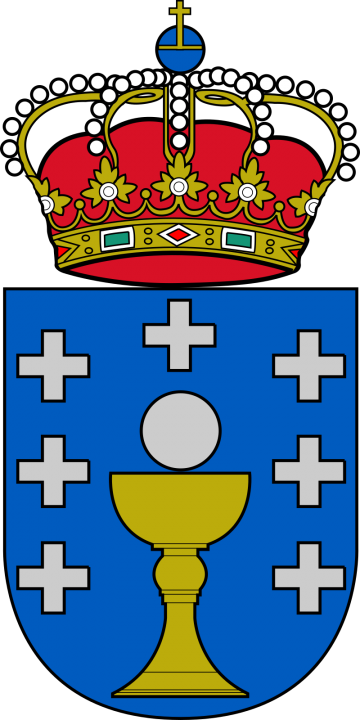 Escudo de Galicia, con el cáliz de O Cebreiro