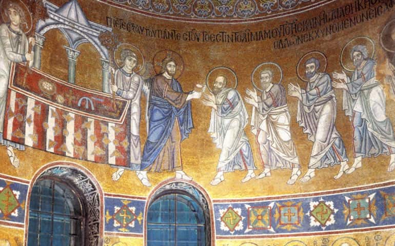 Comunión de los Apóstoles, en la iglesia de Santa Sofia (Kiev)