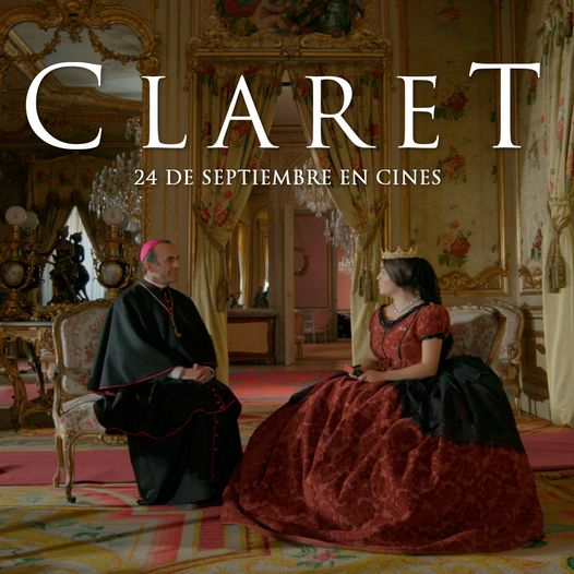 Claret con Isabel II en la película Claret