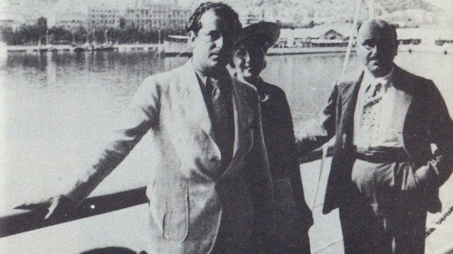 Rafael Alberti, María Teresa León y Juan Guerrero Ruiz. 