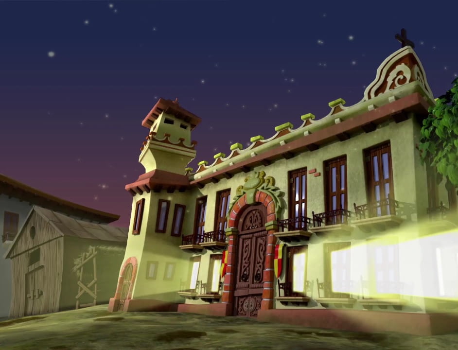 Escena de luz de la película Tepeyac de dibujos animados