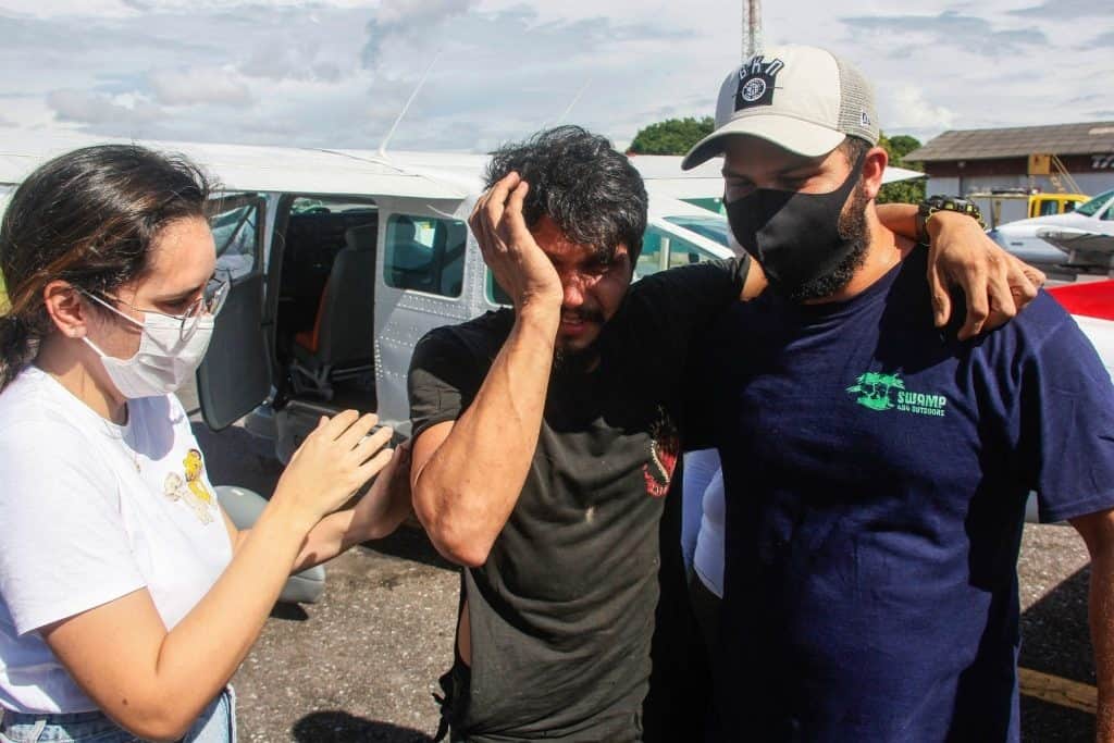 Antonio Sena, después de ser rescatado tras 36 días perdido en el Amazonas