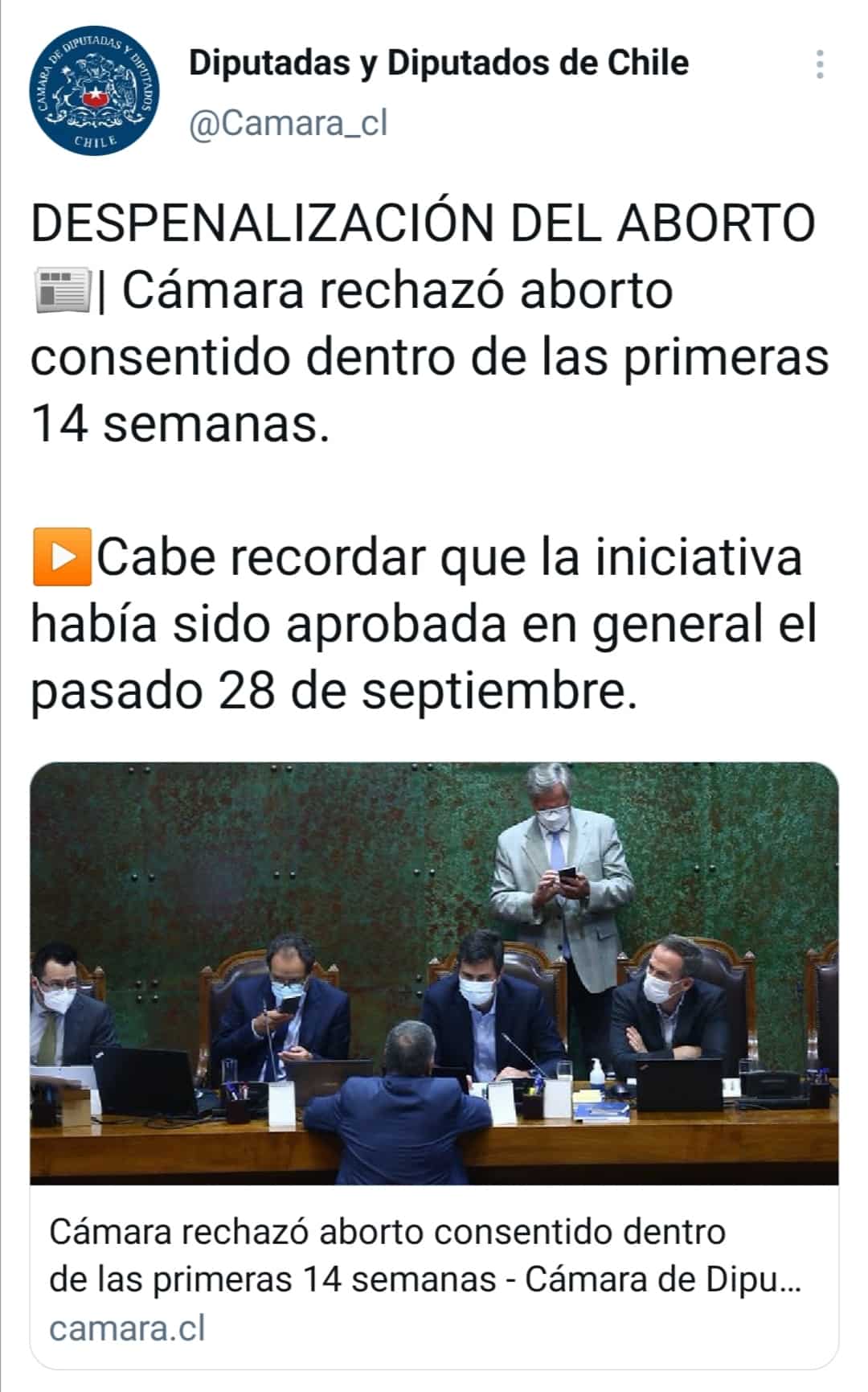 Chile rechaza la despenalización del aborto