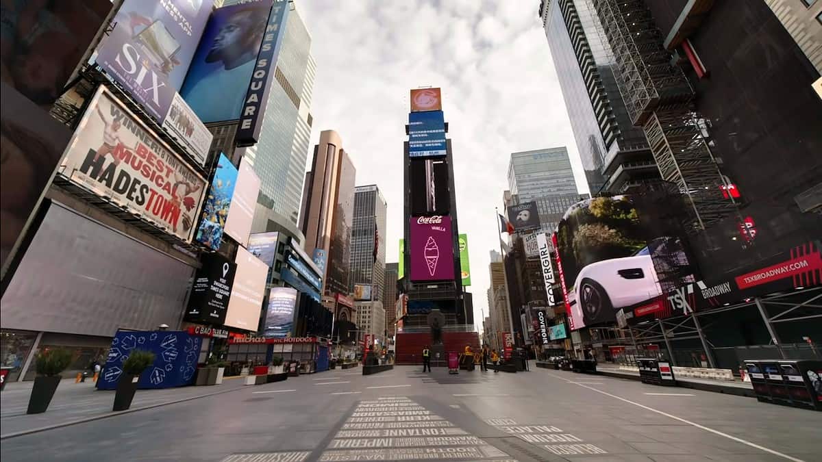 Times Square, durante el confinamiento en Nueva York.