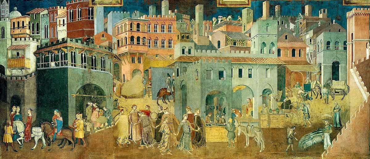 Ambrogio Lorenzetti, 'Los efectos del buen gobierno en la ciudad'.