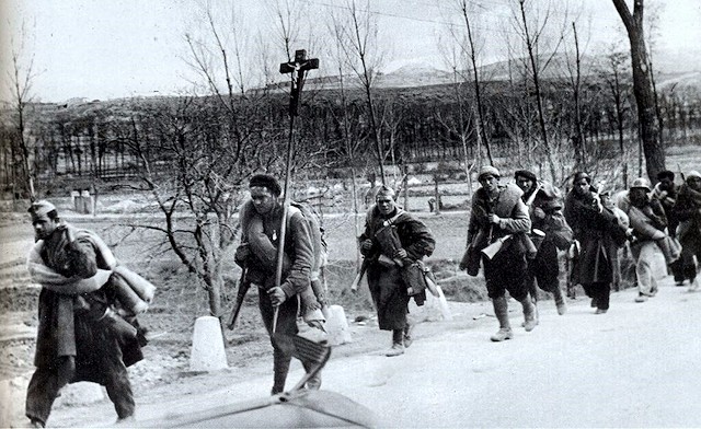 Unidad de requetés durante la Guerra Civil española.