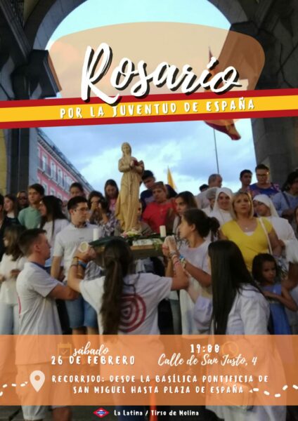 Convocatoria Rosario por la Juventud de España. 