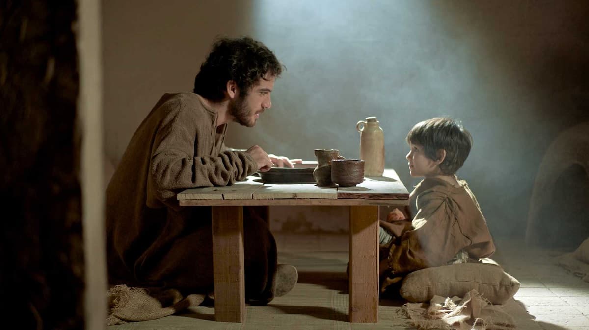 Recreación en Corazón de Padre con Jesús Niño y San José en Nazaret
