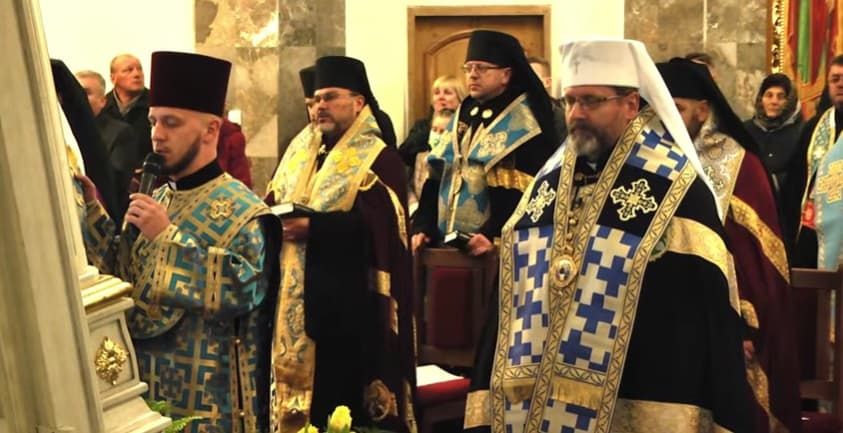 Shevchuk y obispos grecocatólicos ucranianos en la consagración de Rusia y Ucrania al Inmaculado Corazón de María
