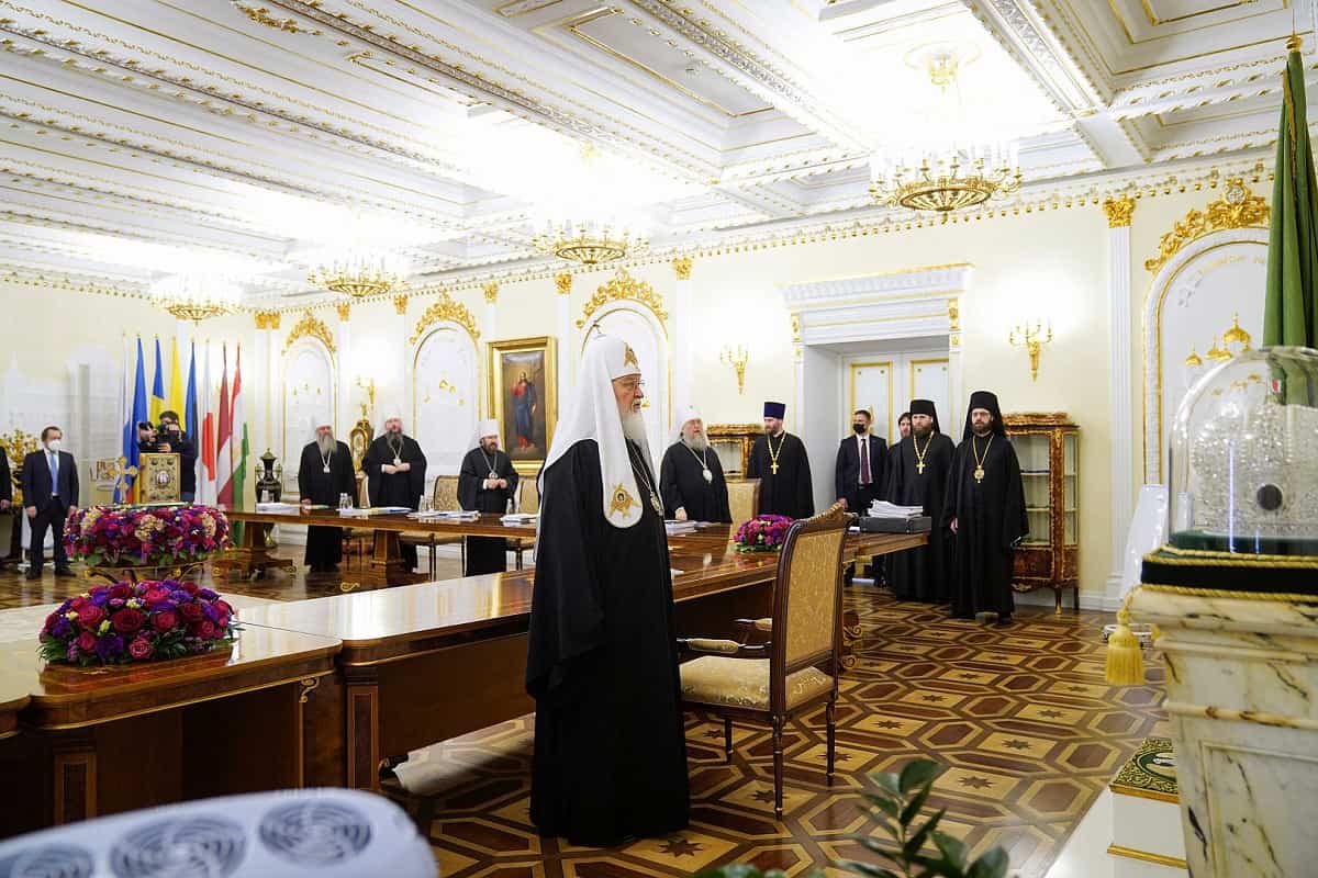 Sínodo de los obispos ortodoxos rusos en marzo de 2022 en Moscú