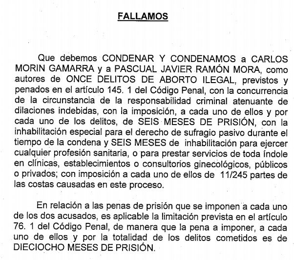 Sentencia a Carlos Morín Gamarra por abortos ilegales