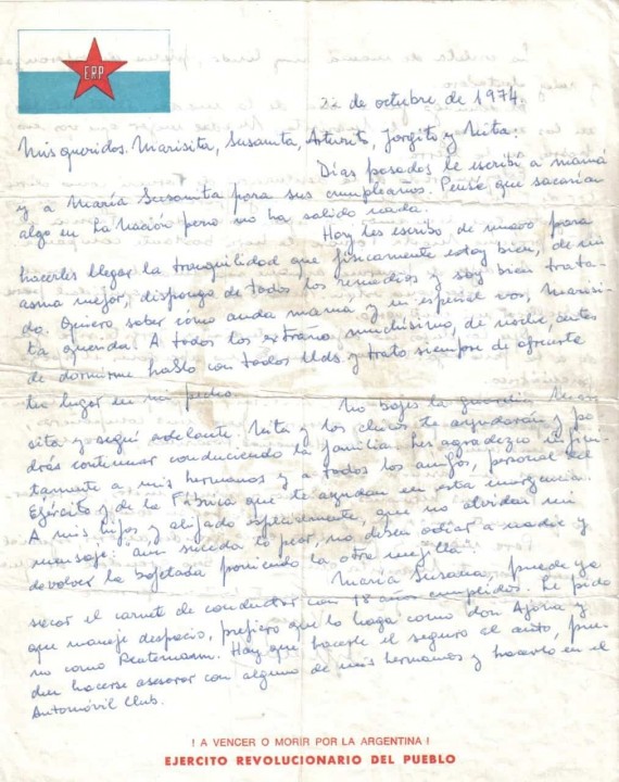 Carta manuscrita del coronel Larrabure.