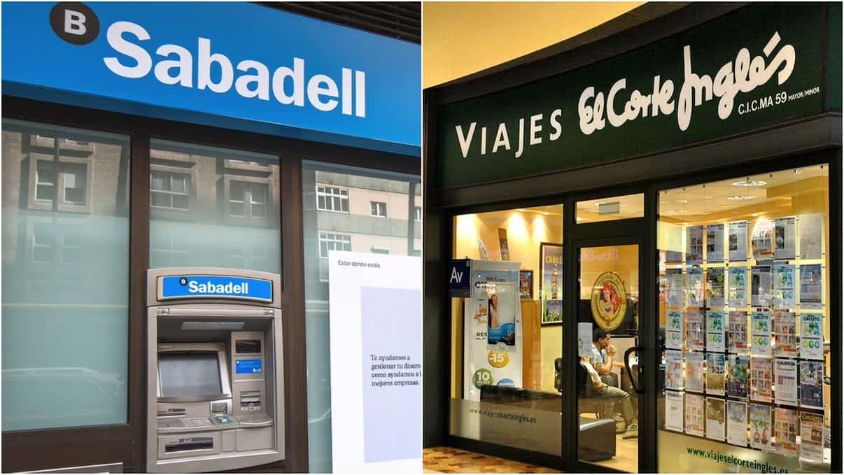 Establecimientos de Banco Sabadell y Viajes El Corte Inglés.