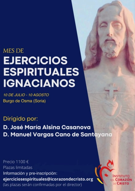 Cartel de los ejercicios ignacianos de un mes del Instituto del Corazón de Cristo