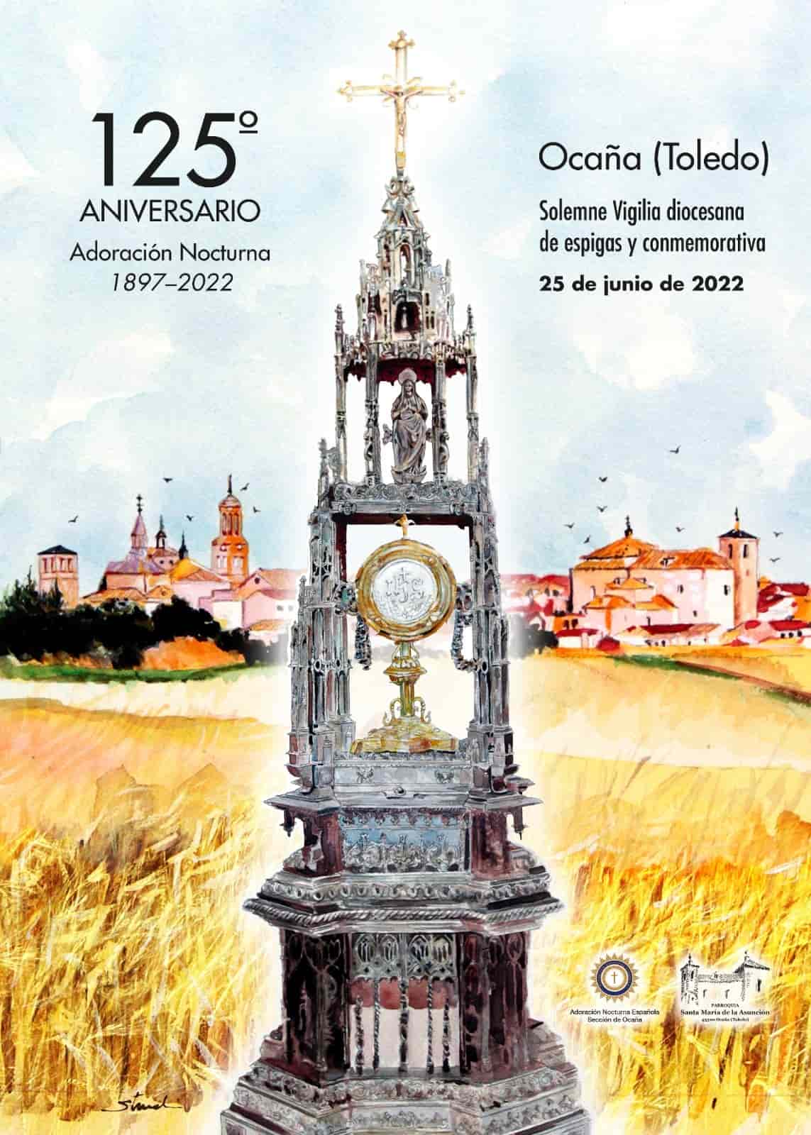 Cartel del 125 aniversario de la Adoración Nocturna de Ocaña. 