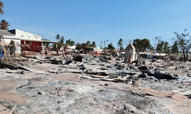 Una zona arrasada en Cabo Delgado.