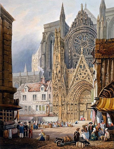 Samuel Prout (1783-1852), 'La catedral de Ruán (Rouen)'.