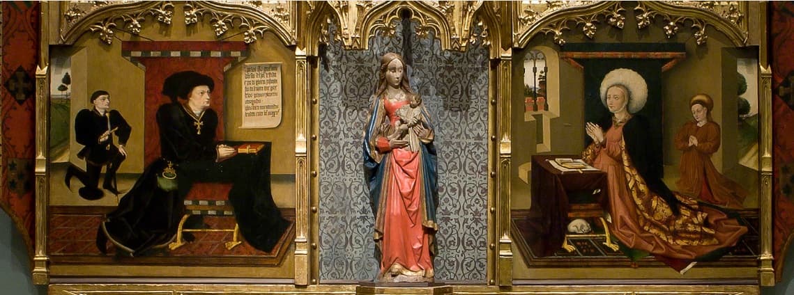 El Marqués de Santillana reza a la Virgen en el famoso retablo