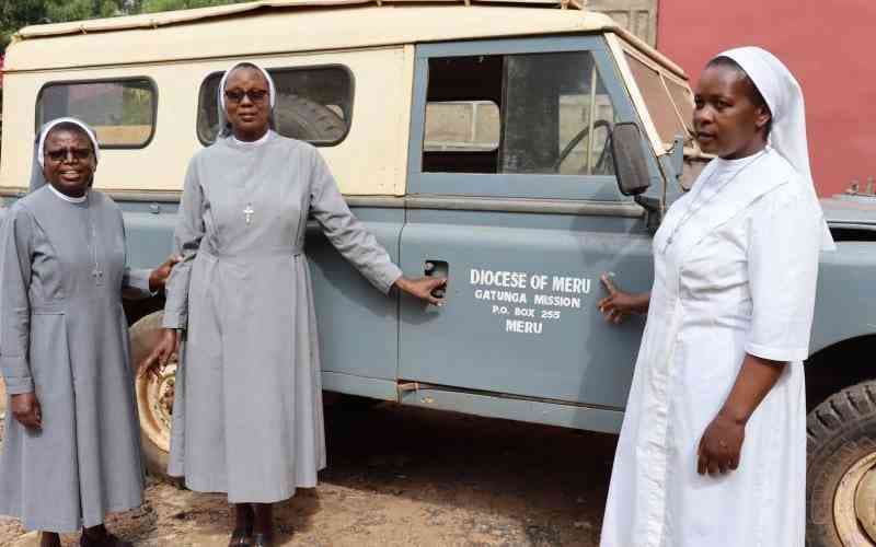 El Land Rover del milagro, de la diócesis de Meru, donde nació el pequeño Hilary Msafiri
