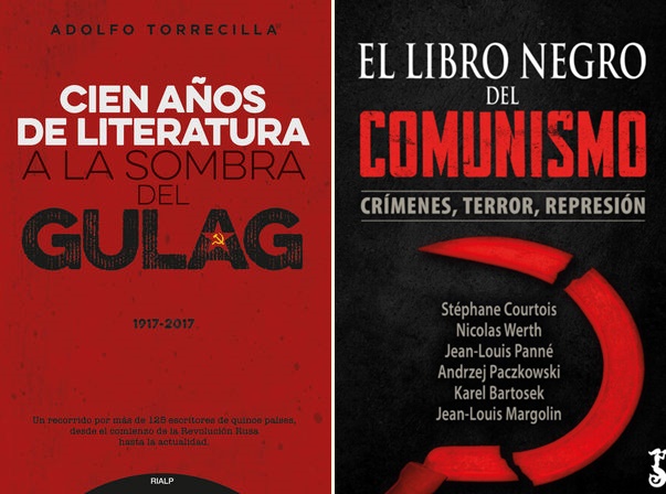 Portadas de 'El libro negro del comunismo' y 'Cien años de literatura a la sombra del Gulag'.