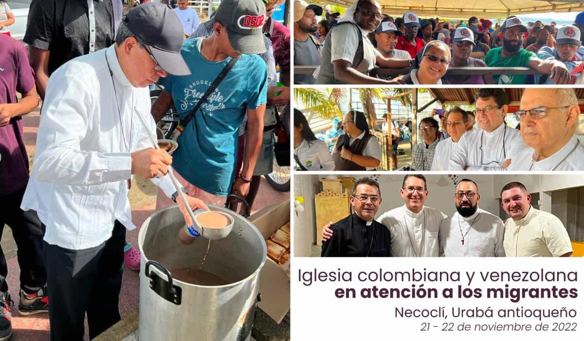Obispos de Colombia y Venezuela visitan a los migrantes atascados en Necoclí y piden atención de las autoridades