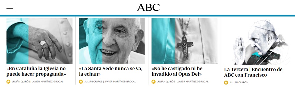 ABC entrevista al Papa Francisco con gran despliegue de páginas y espacio