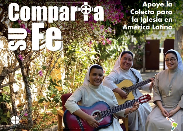 Cartel y folleto que usan las parroquias de Estados Unidos para su colecta de enero por América Latina