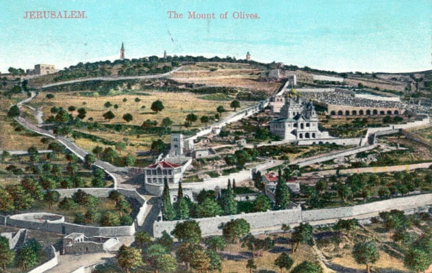 El Monte de los Olivos en una postal de 1907