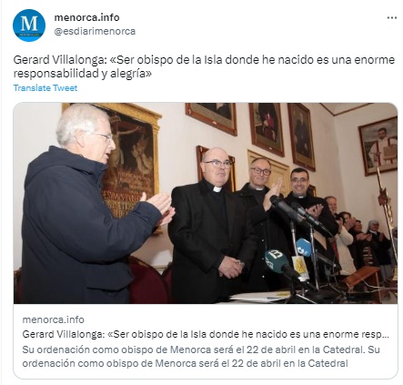 Gerard Villalonga, nuevo obispo de Menorca