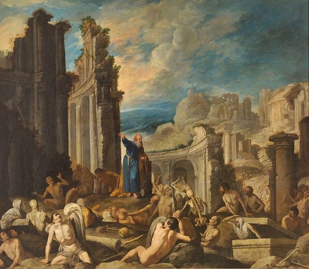 'Visión de Ezequiel: la resurrección de la carne' de Francisco Collantes (1630). Museo del Prado.