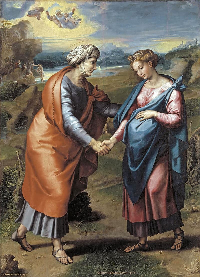 Visitación, pintado por Rafael en 1517 / Museo Nacional del Prado.