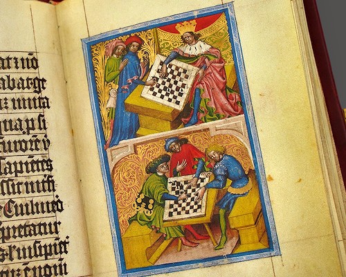 Miniaturas de ajedrez del 'Liber Scacorum'.