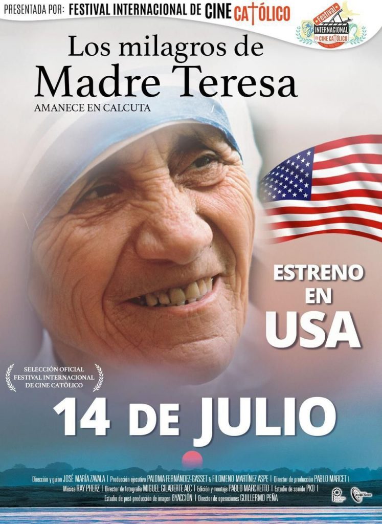 Los Milagros de la Madre Teresa Amanece en Calcuta, cartel estreno EEUU