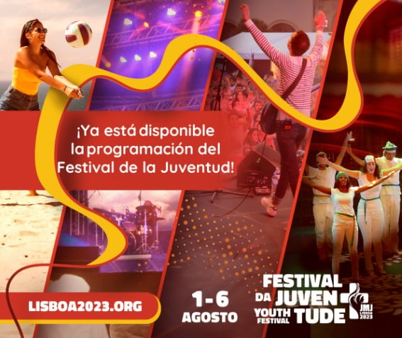 Collage de actividades en el festival de la Juventud de Lisboa 2023