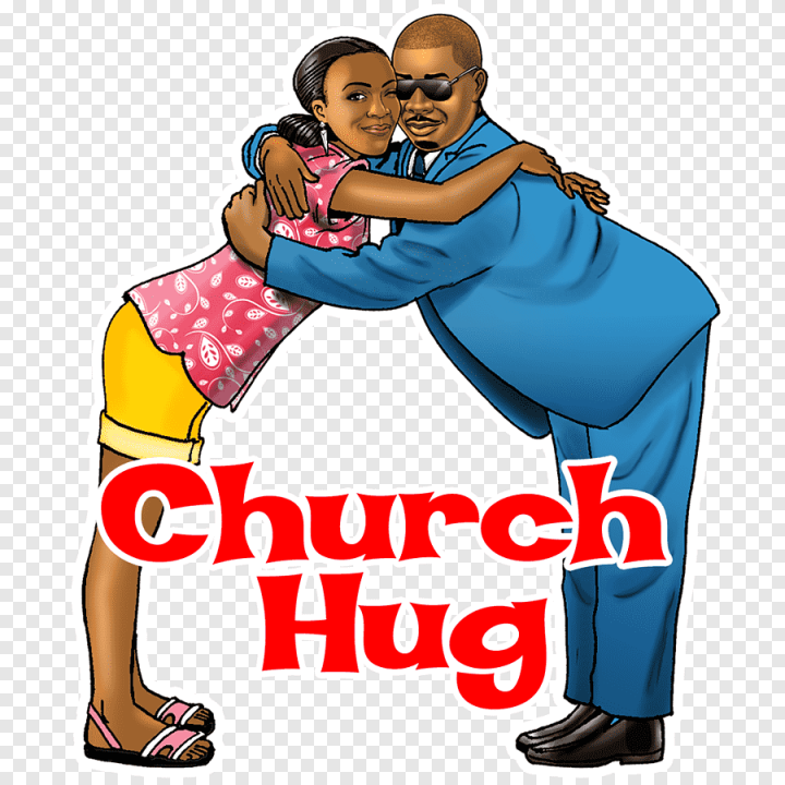 Un dibujo de un abrazo de iglesia, marcando cierta distancia